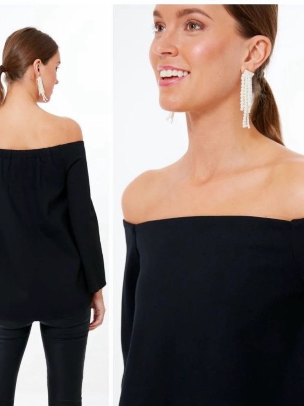 Tuckernuck Miranda Off the Shoulder Black Top